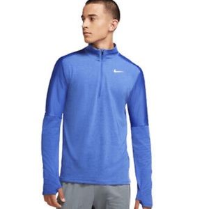 Nike Dri-Fit Element 1/2 Zip Reflective Long Sleeve Running Top Size Medium Blue